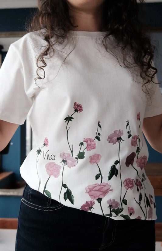 Camiseta jardín de rosas - Blanco hueso