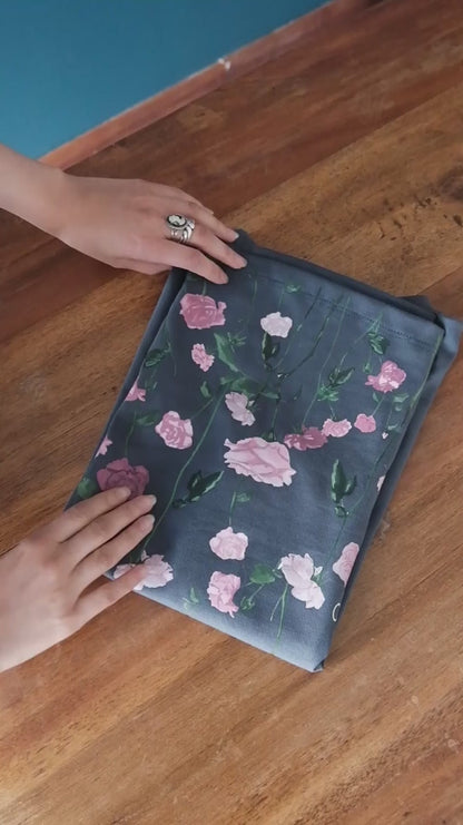 Camiseta jardín de rosas - Azul